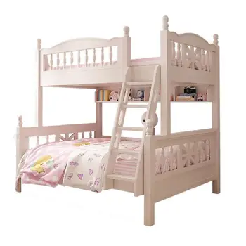 Современные двухъярусные красивые детские кровати, креативные Прекрасные белые детские кровати