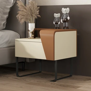 Туалетный столик для гостиной, прикроватная тумбочка из скандинавского дерева, итальянская прикроватная тумбочка, современная металлическая роскошь