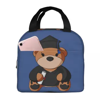 Выпускной Плюшевый мишка Термоизолированная сумка для ланча Изолированная сумка для бенто Многоразовая сумка для еды Большая сумка для ланча Офисный ученик