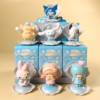 Sanrio Blind Box Kawaii Kuromi Cinnamoroll Фигурки My Melody куклы серии Ocean Holiday Игрушка для фанатов в подарок