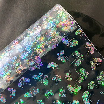 ТПУ Супер прозрачные радужные голографические виниловые листы из искусственной кожи для изготовления луков своими руками, серег, сумок, поделок 30*135 см
