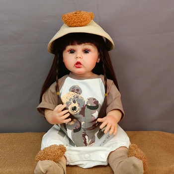 22-дюймовая Кукла Reborn Baby Doll Из Мягкого Силикона Bebe Reborn Reallista Принцесса Игрушки Для Малышей Для Девочек Для Детей Подарок На День Рождения