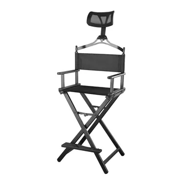 Современное портативное алюминиевое режиссерское кресло с подголовником - Портативное складное кресло для визажиста/менеджера для лучшего отдыха