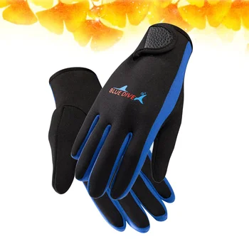 Мужские и женские перчатки для дайвинга без перчаток для защиты от царапин при подводном плавании (синяя полоса L)