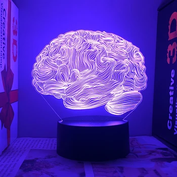 Множество моделей человеческих органов Головной Мозг Сердце Зуб 3d Светодиодная лампа для лаборатории Акриловые ночники Подарок друзьям И коллегам