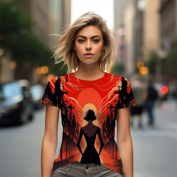 Лидер продаж, высококачественные футболки с 3D портретным принтом, Летняя уличная Повседневная футболка, Модная Новая Женская футболка Оверсайз
