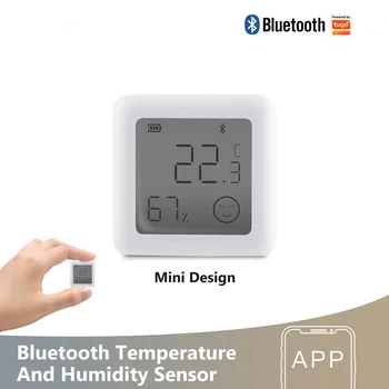Tuya APP Bluetooth Умный Бытовой Датчик Температуры И Влажности ЖК-Гигрометр Для помещений Thermomter Дистанционное Управление Голосовое Управление