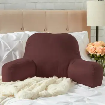 Твердая шоколадно-коричневая хлопчатобумажная подушка-утка для отдыха на кровати