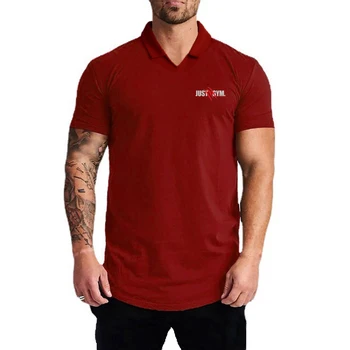 Новая мужская деловая красивая влагопоглощающая дышащая однотонная рубашка-поло с короткими рукавами