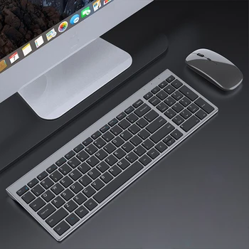 Тонкий комплект беспроводной USB-клавиатуры и мыши с частотой 2,4 ГГц, подключи и играй с комбинированной клавиатурой и мышью, Эргономичные перезаряжаемые клавиатуры и мыши