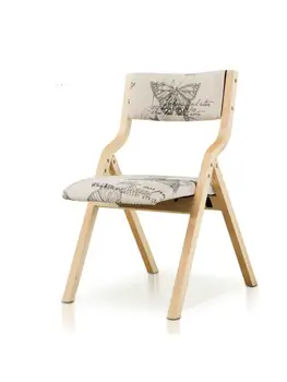 Складной стул из массива дерева с тканевой спинкой обеденный стул компьютерный стул для конференций стол для игры в маджонг стул на балконе дома