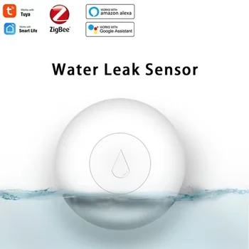 Датчик утечки воды Tuya Smart Zigbee, Беспроводной датчик утечки воды, сигнализация для умного дома, Интеллектуальный детектор утечки воды Tuya