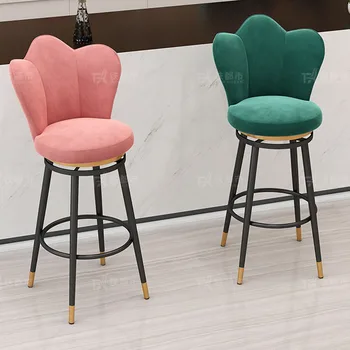 Роскошные барные стулья для гостиной Высота бархатной стойки Современные барные стулья Для макияжа Бесплатная Доставка Мебель для дома Sillas Para Comedor
