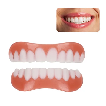 Улыбающиеся зубы Поддельные брекеты Нижние и верхние поддельные зубы Винир Силикагель Вставные зубы Съемный зубной протез Уход за полостью рта Стоматологический винир
