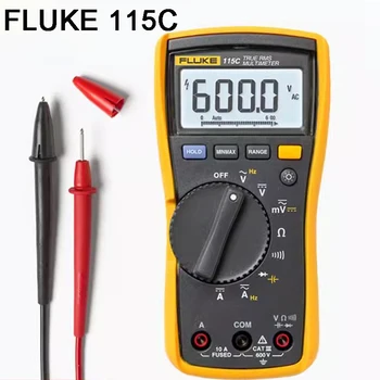 Компактный цифровой мультиметр True-RMS Fluke 115 /F115C с высокой точностью измеряет напряжение, сопротивление, емкость