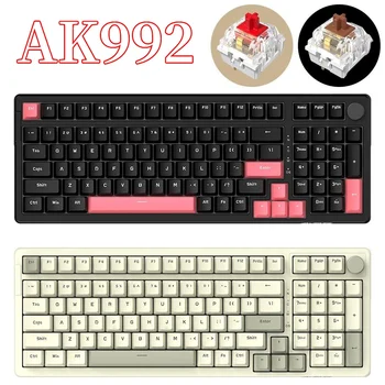 Игровая клавиатура AK992 с 99 Клавишами С возможностью горячей замены, Однорежимная Проводная Механическая клавиатура Type-C, PBT Keycaps, Игровые клавиатуры С подсветкой