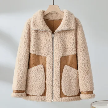 2023 новый композитный мех пальто зимнее шерстяное пальто с обеих сторон натуральный мех пальто