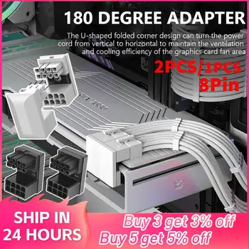 ATX 8Pin Женский Адаптер Питания с Углом наклона 180 градусов к 8-Контактному Штекеру GPU Разъем Гидроусилителя Рулевого Управления для Настольных компьютеров Графическая Видеокарта GPU