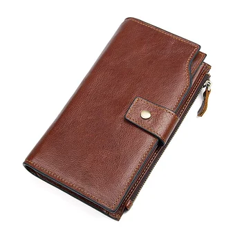 Newsbirds Кожаный деловой кошелек из натуральной кожи, длинный мужской кошелек RFID, Функциональная модная мужская сумка