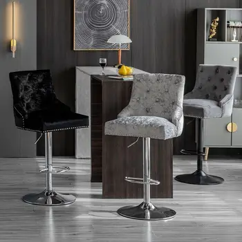 Барный стол, стул, европейский стиль, подъемный и вращающийся барный стул, простой современный легкий роскошный барный стул, домашний чугунный арт-фасад на высоких ножках