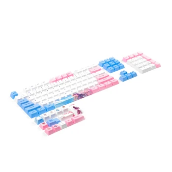 Механические колпачки для ключей, синие, розовые, девичьи, OEM, 118 клавиш для переключателей Cherry MX