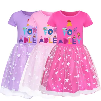 Костюм для маленьких девочек Adley, детское летнее платье с коротким рукавом, косплей, мультяшная принцесса, детская одежда для вечеринки по случаю Дня рождения