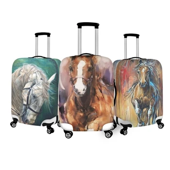 Чехлы для багажа с рисунком лошади, написанные маслом, Съемный чехол для чемодана для путешествий, защита от пыли, застежка-молния для 18-32 дюймов