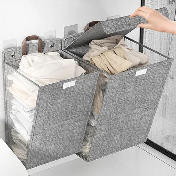 Складная корзина для грязной одежды для стирки белья, настенная корзина для хранения одежды, ящик для хранения в ванной комнате большой емкости