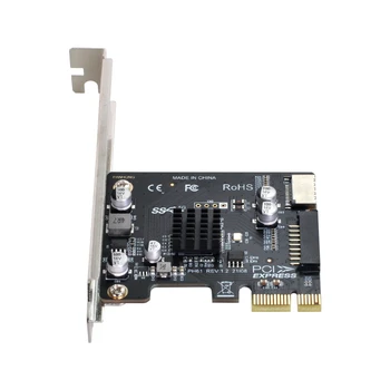Cablecc 5 Гбит/с Разъем Type-E USB 3.1 на передней панели и USB 2.0 к PCI-E 1X Адаптер Express Card VL805 для материнской платы