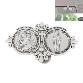 Медаль Святого Христофора для автомобильных зажимов для козырьков для автомобилей, католические зажимы для козырьков