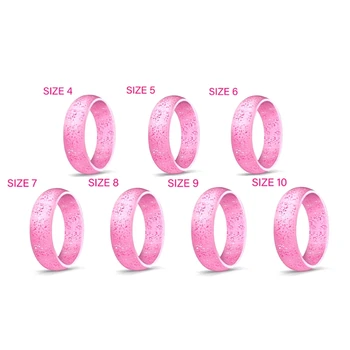 2 Шт Популярные для женщин Силиконовые Крутые кольца Силиконовое Обручальное кольцо Экологическое Спортивное кольцо на открытом воздухе 5,7 мм Розовый 4