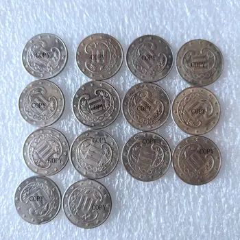 НАМ набор 1859-1872 PS 14шт трехцентовая посеребренная копия монеты