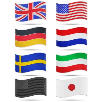 Автомобильные наклейки США, Италия, Германия, Франция, Япония, наклейки с британским флагом, металлические наклейки для кузова, декоративные наклейки