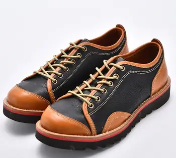 Высокие Ботинки Martin из натуральной кожи Goodyear, Зимняя повседневная обувь в стиле ретро с круглым носком для мужчин, короткие туфли на шнуровке