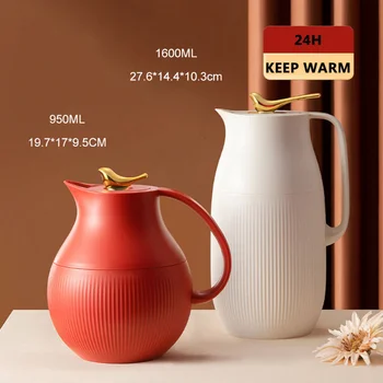 Термос с двойными стенками, 48-часовой долгосрочный контроль температуры, чайник с защитной изоляцией, кухонные принадлежности для дома
