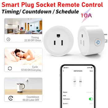 10A WiFi US Smart Plug Таймер розетки Дистанционное голосовое управление бытовой техникой Smart Living Работает Совместимо с Alexa Google Home